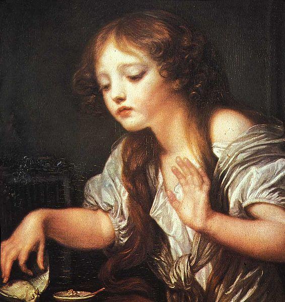 Jean Baptiste Greuze Young Girl Weeping for her Dead Bird